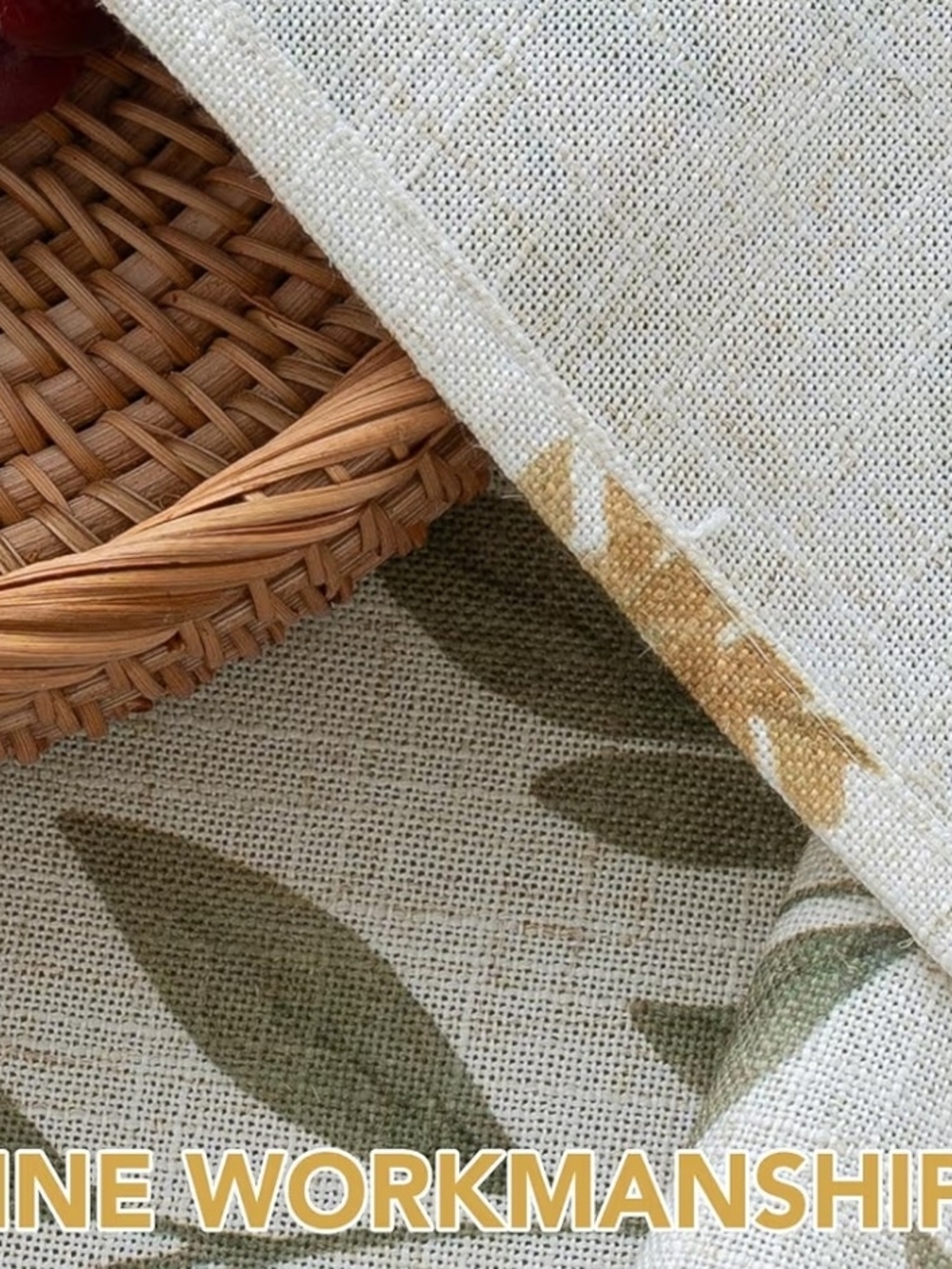 Botanical Print Linen Waterproof,wrinkle Free Tablecloth Size 60x104 - Picture 4 of 7